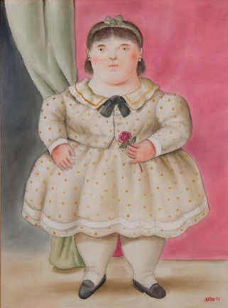 페르난도 보테로-Niña con flor -ArtStrollNote