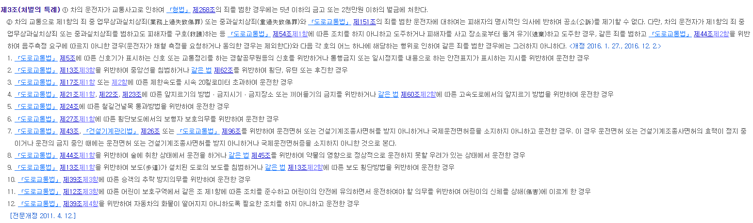교통사고처리 특례법(교통사고처리법)이란 무엇인지 알아보기 - " 교통사고처리 특례법 " - 모든 영역