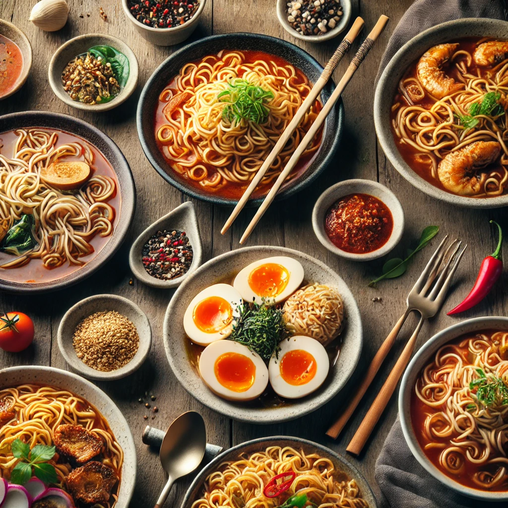 세계 각국의 면 요리 사진