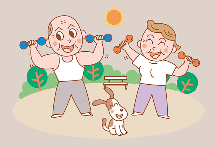 운동으로-건강한-노부부