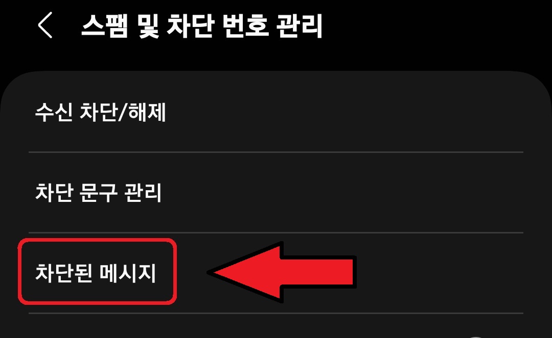 삼성 갤럭시 스마트폰 차단 문자 확인 방법 6