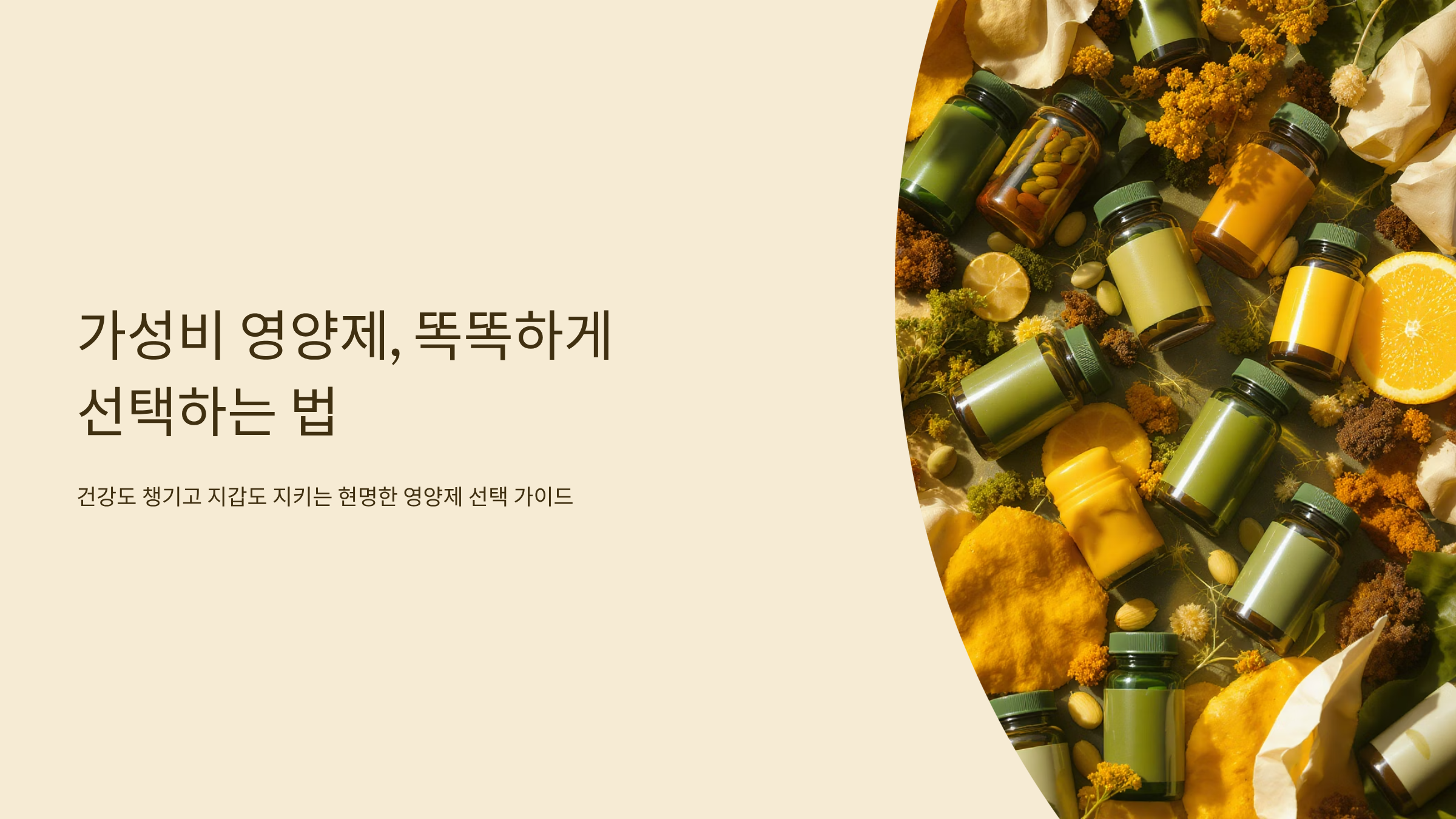 가성비 영양제 선택하는 스마트한 방법