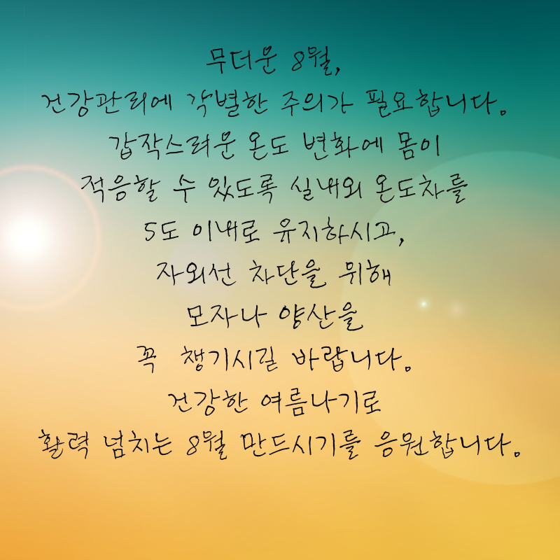 8월 인사말 문구 이미지 모음집 안부글