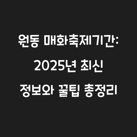 원동 매화축제기간: 2025년 최신 정보와 꿀팁 총정리 대표 이미지