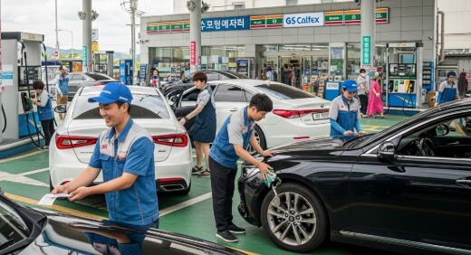 주유소 주유 사진