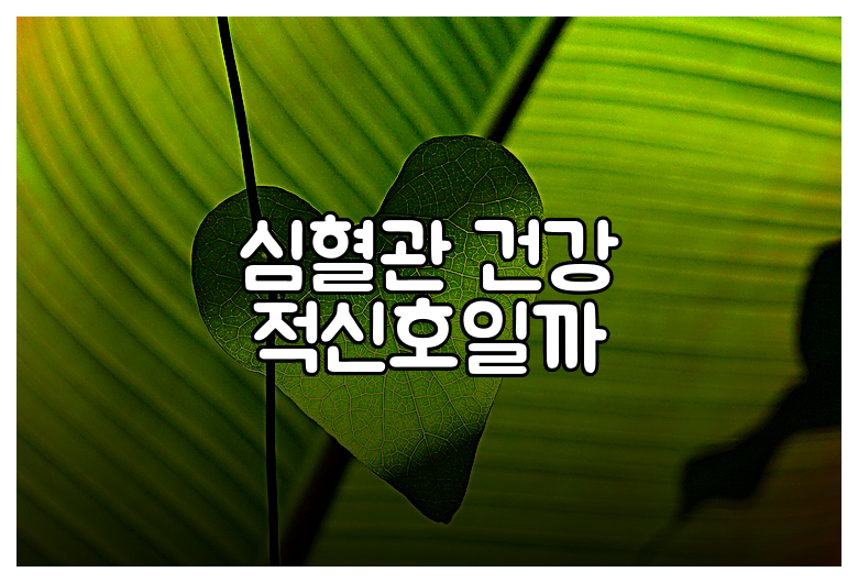 심혈관 건강 적신호일까