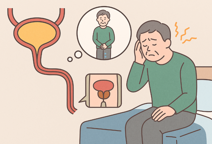 잔뇨로 고민하는 중년