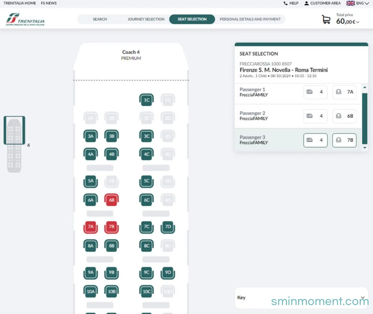 이탈리아-피렌체-아침-산타마리아노벨라역-로마-테르미니역-콜로쎄오역-트랜이탈리아-좌석표