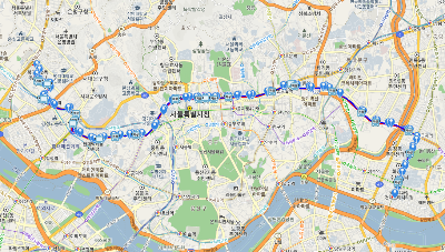 721번 버스 노선도