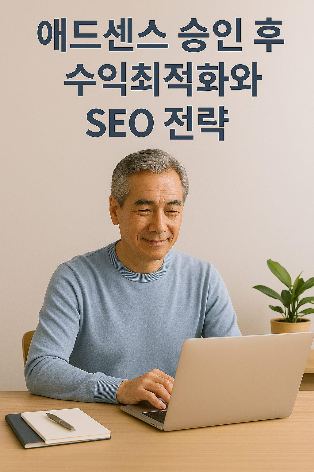 구글 애널리틱스를 통해 블로그 트래픽을 분석하는 모습 애드센스 승인 이 후 수익 최적화와 SEO 전략 문구