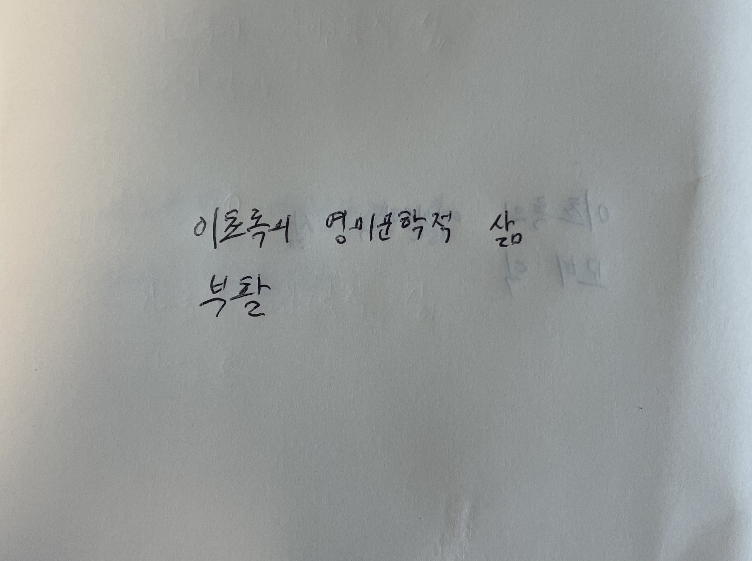 이초록의 영미문학적 삶- 부활 톨스토이 손글씨