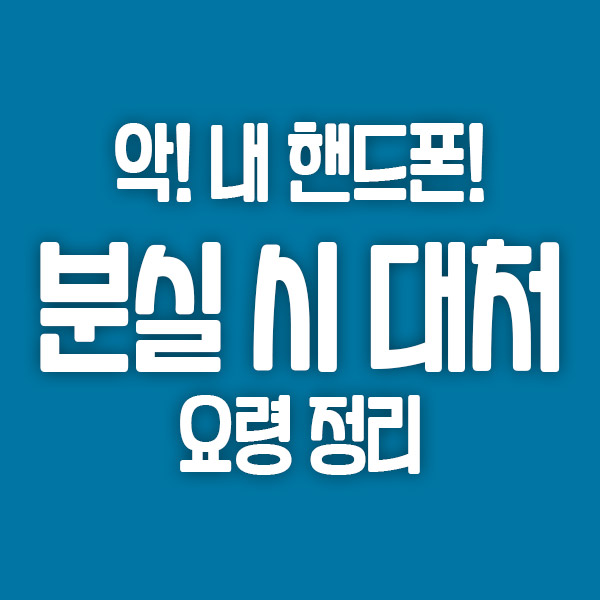 핸드폰 분실 시 대처 방법