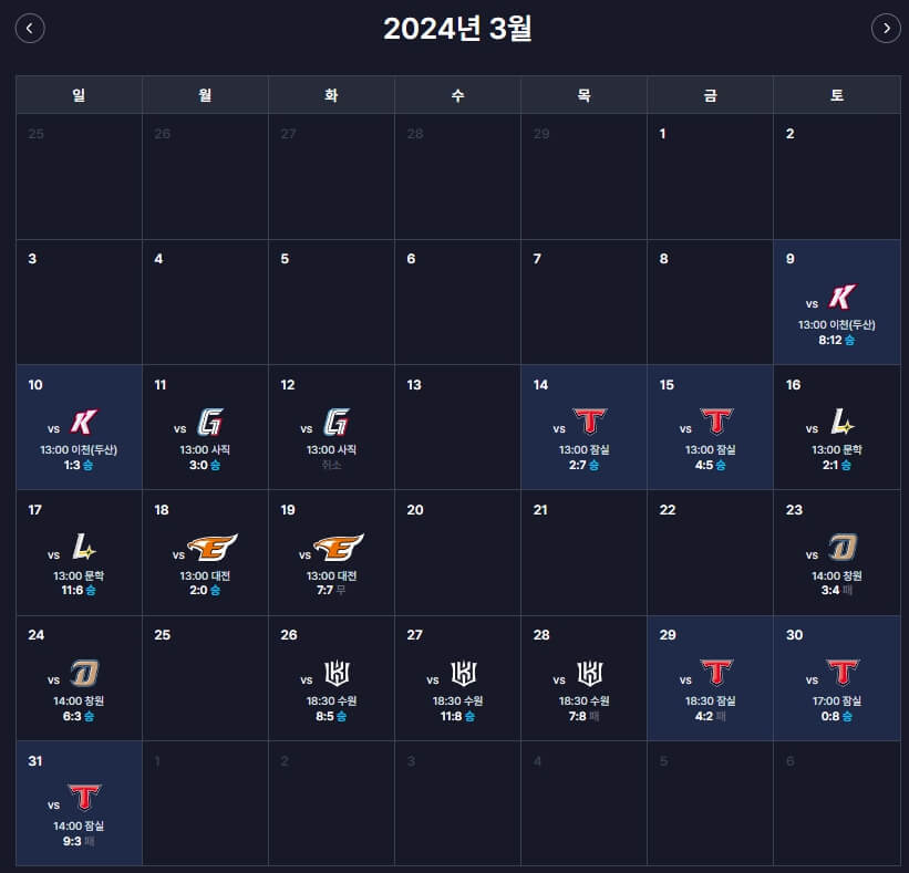 2024 프로야구 두산베어스 시즌 정보