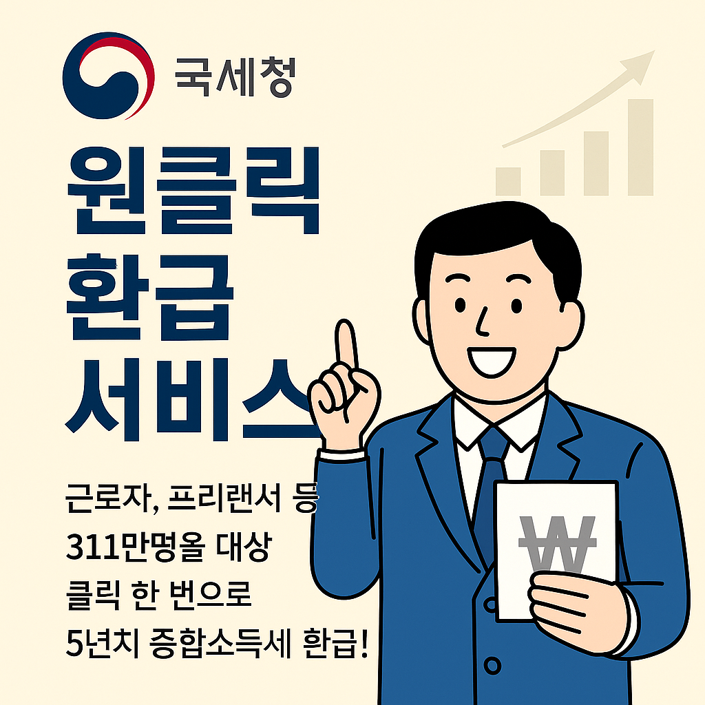5년치 세금 환급, 종합소득세 환급, 소득세 신고, 원클릭 환급, 홈택스 자동계산, 세무사 없이, 세금 돌려받기, 경비 미신고, 연말정산 누락, 무료 세무신고