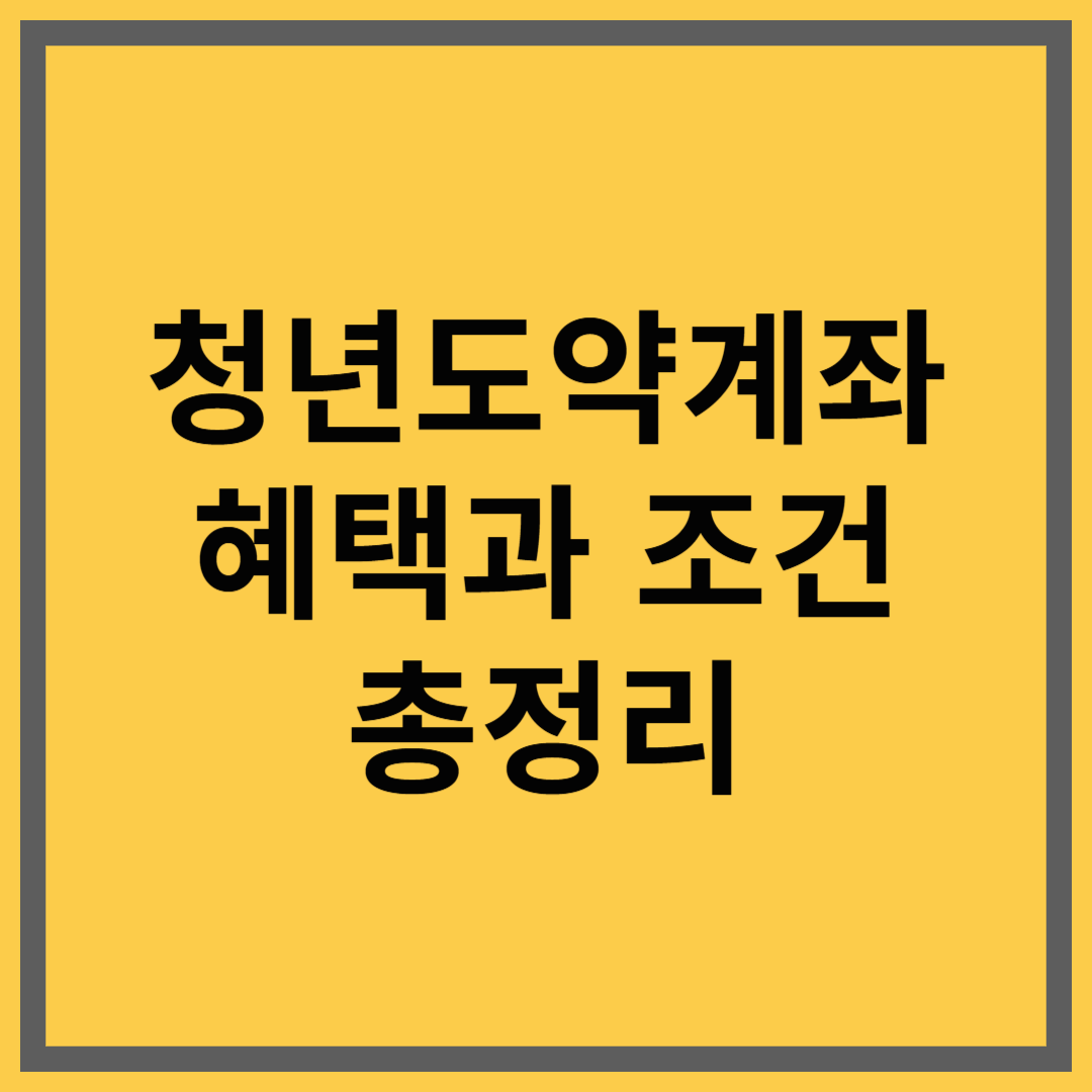 청년도약계좌 혜택과 조건 총정리｜2025년 청년 자산형성 지원제도 분석