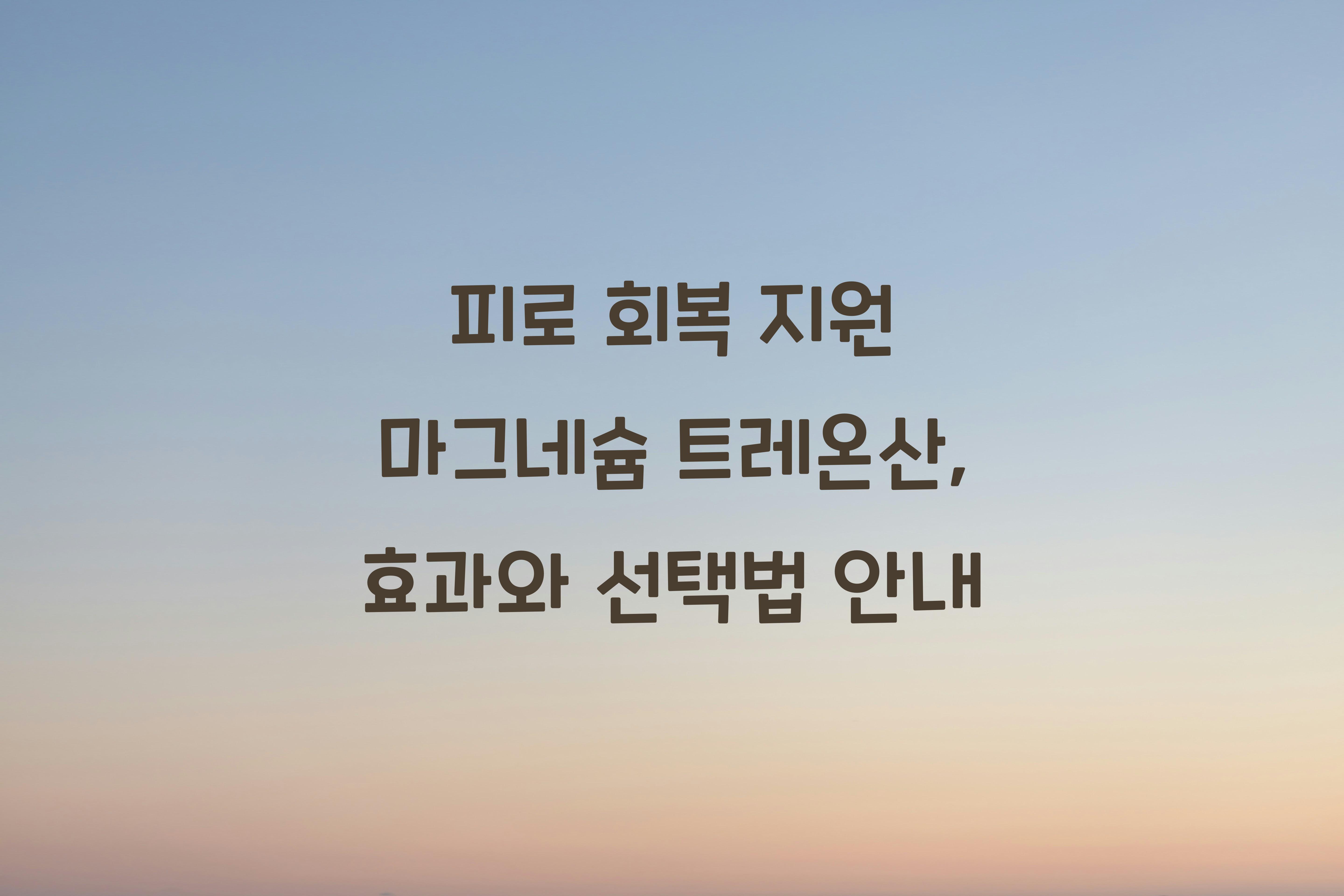 피로 회복 지원 마그네슘 트레온산