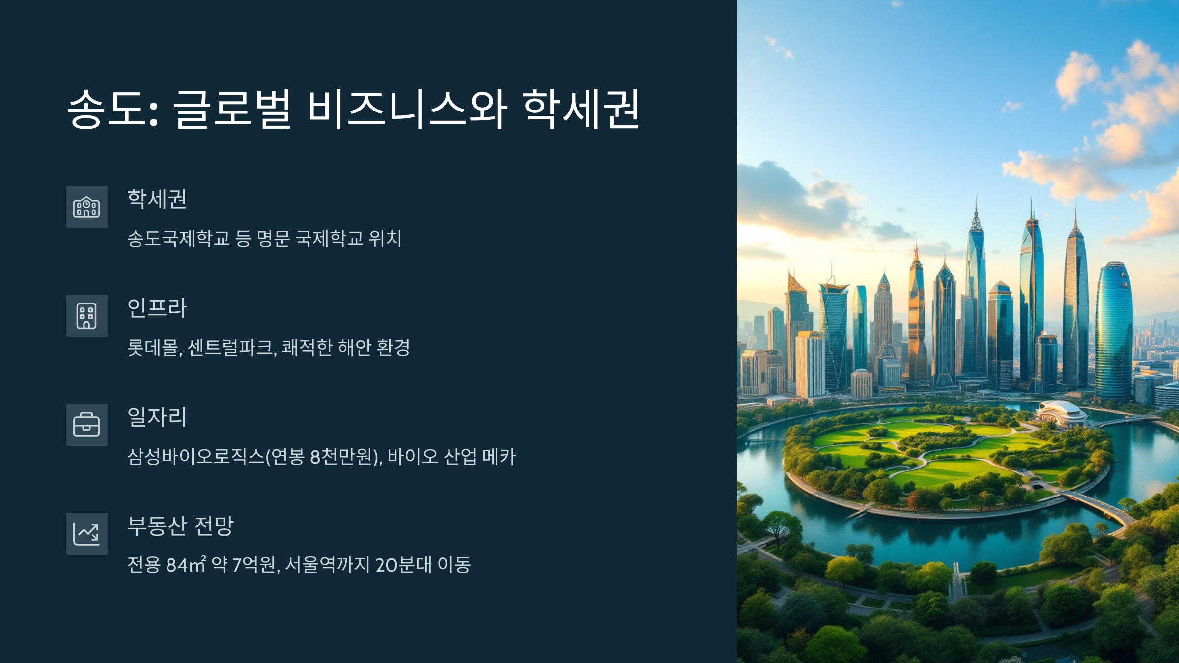 송도 글로벌 비지니스와 학세권의 중심
