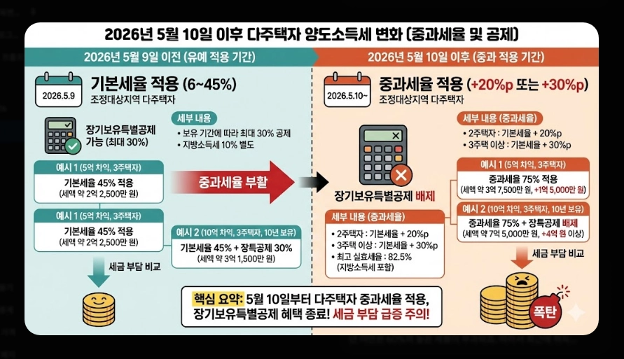 다주택자 양도소득세 [5월 9일 전 잔금 필수] 달라지는 세율 및 절세 방법 4가지