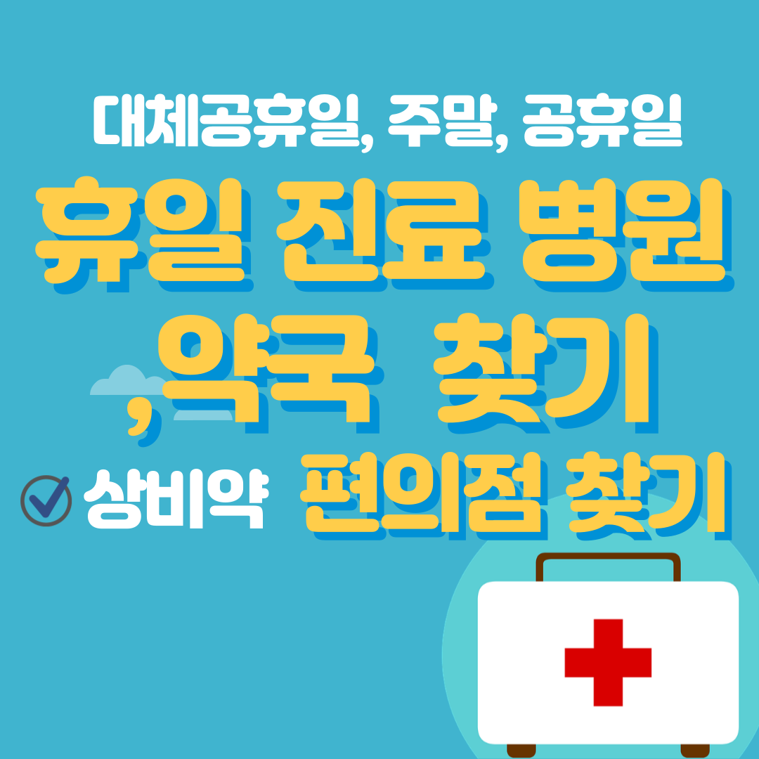일요일, 공휴일 문여는 병원 약국찾기, 상비약 파는 편의점 찾기