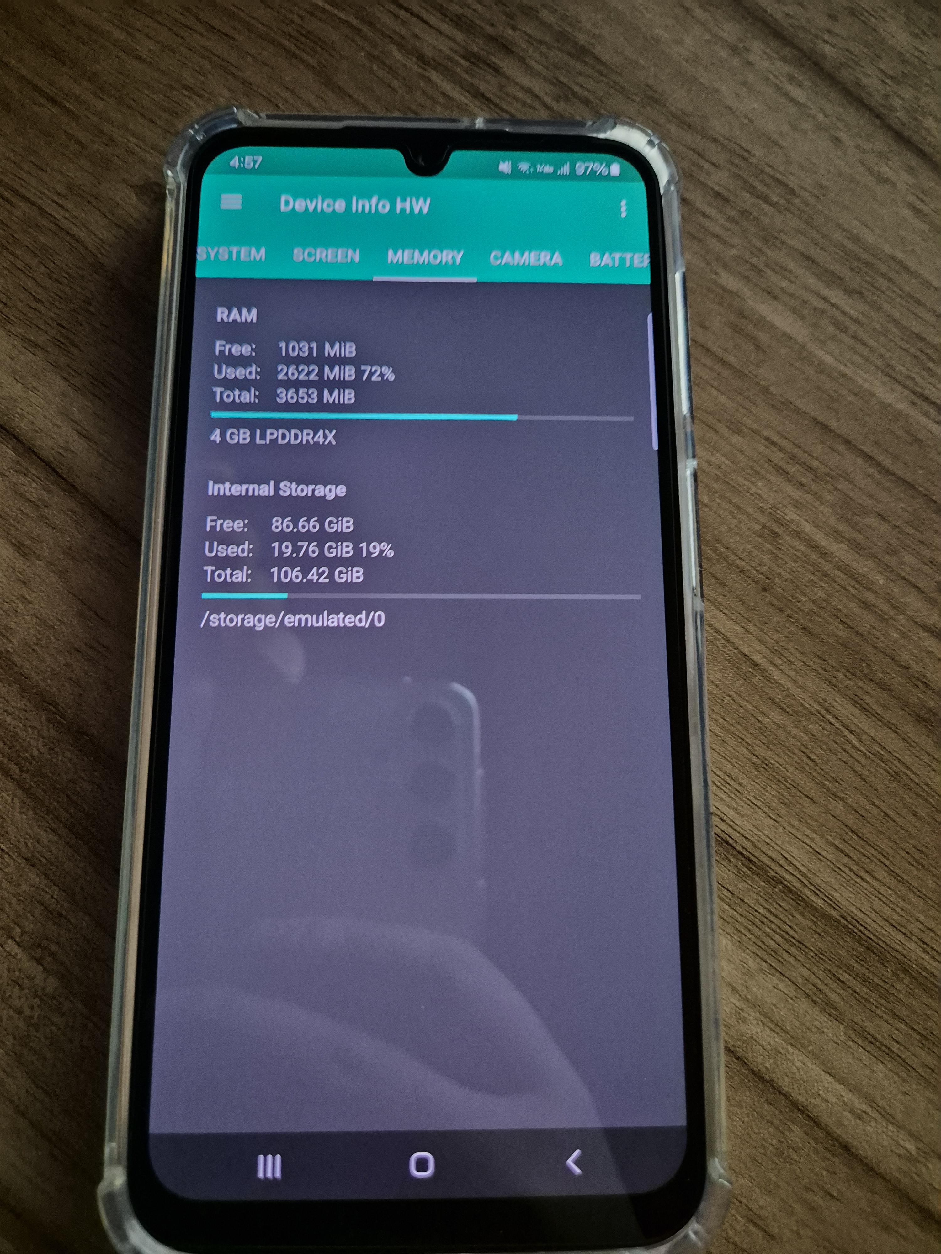 갤럭시A24 메모리 정보