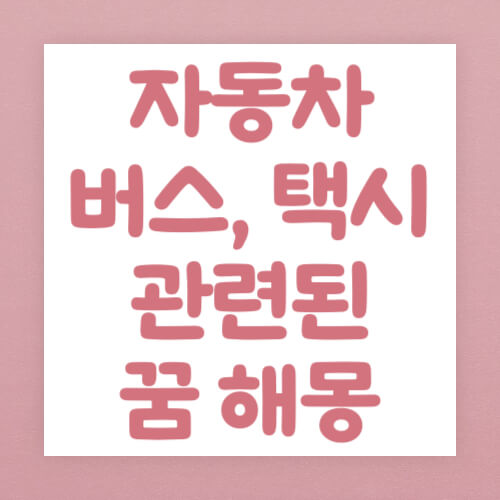 자동차 버스 택시 관련된 꿈 해몽 썸네일
