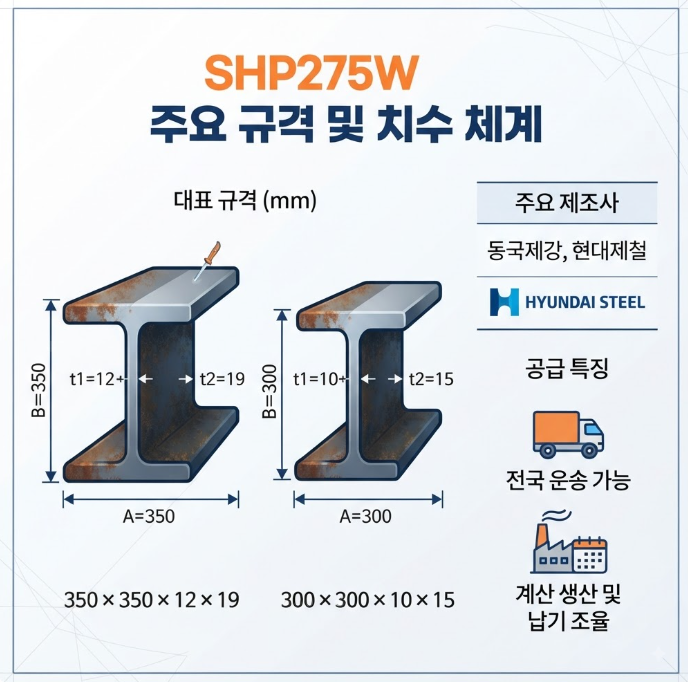 SHP275W 형강 규격