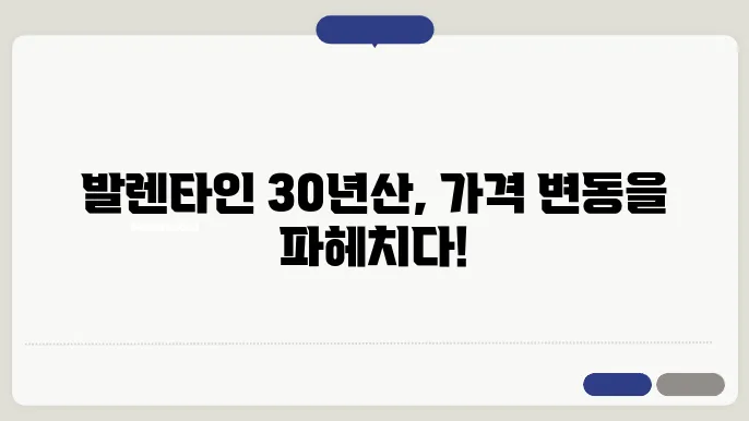 발렌타인 30년산의 현재 시세 파악 정리