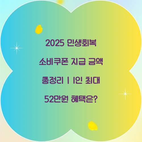 2025 민생회복 소비쿠폰 지급 금액