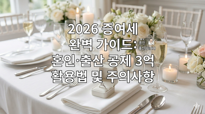 2026 증여세 완벽 가이드?
출산(Birth)
혼인 출산 공제 3억 활용법 및 주의사항