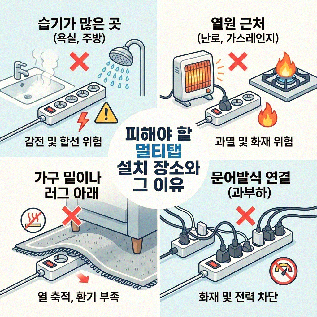 우리 집 멀티탭, 안전하게 위치 잡아볼까요