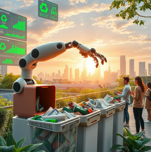 AI 기술을 활용해서 합리적으로 재활용하는 이미지