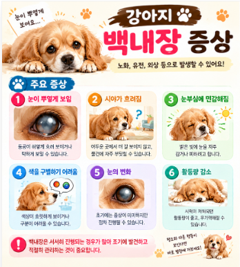 강아지 백내장 증상과 치료, 모르고 방치하면 시력을 잃을수 있고,사고를 당할 수 있습니다.