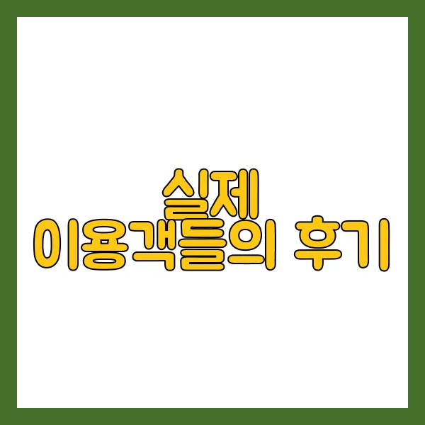 실제 이용객들의 후기