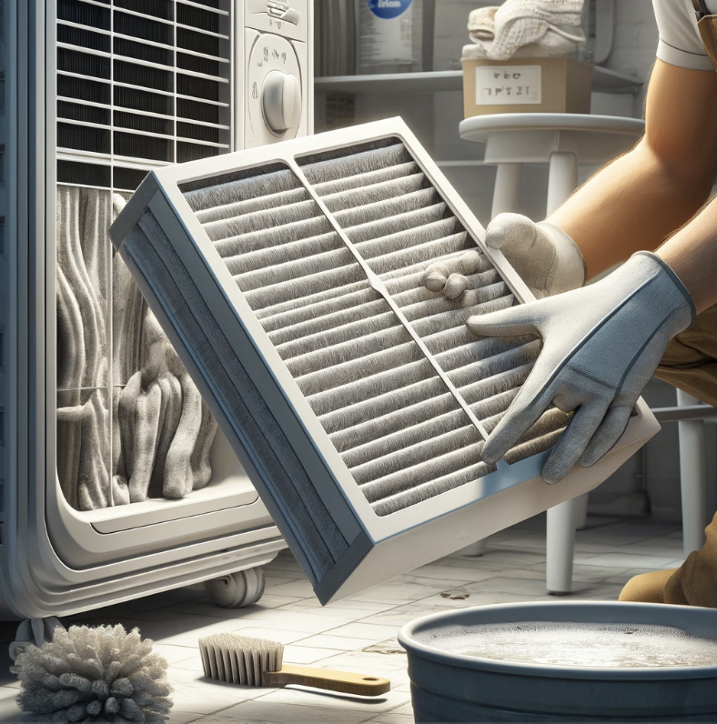 스탠드형 에어컨 청소 방법 설명 이미지