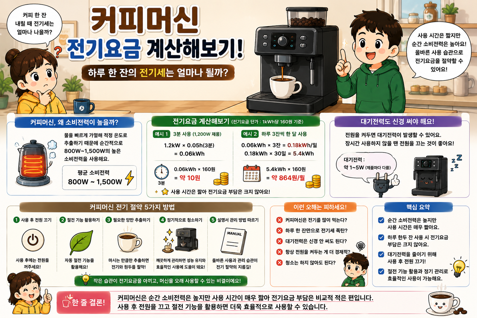 커피머신 전기요금