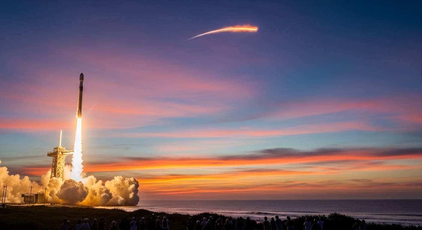 스페이스X 관련주를 보여주는 로켓 발사 장면