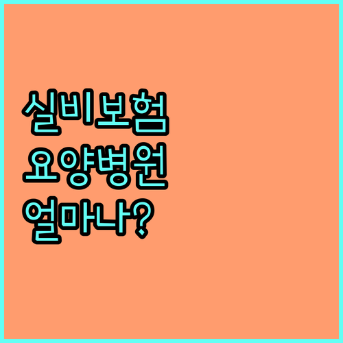 내 실비보험, 요양병원에서 얼마나 보