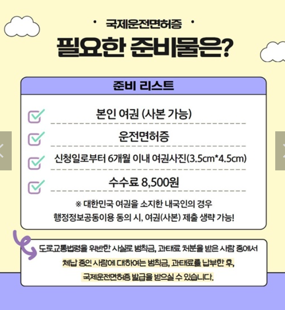 국제운전면허증 준비물