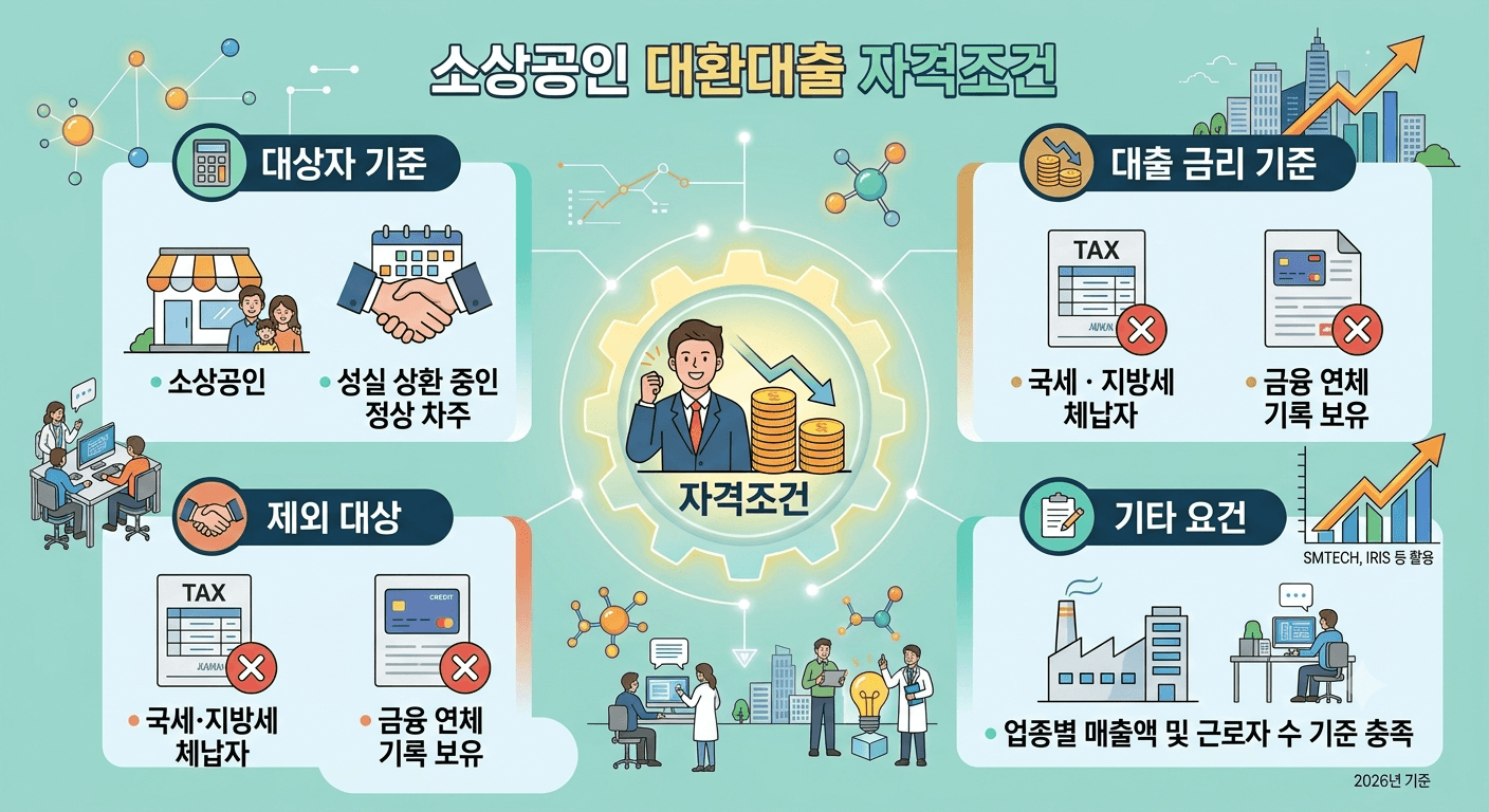 소상공인 대환대출 조건 이미지