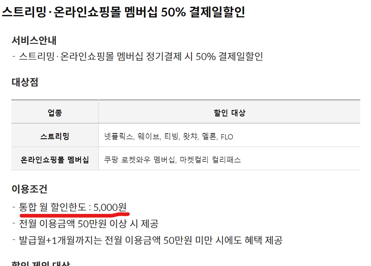 삼성카드 생활비 할인