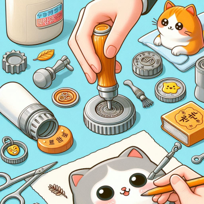 고양이 얼굴 도장을 제작하는 과정