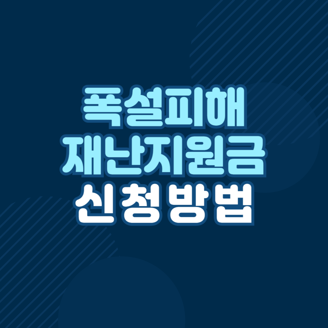 폭설 피해 재난지원금 지원