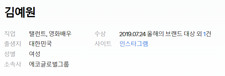 김예원이력