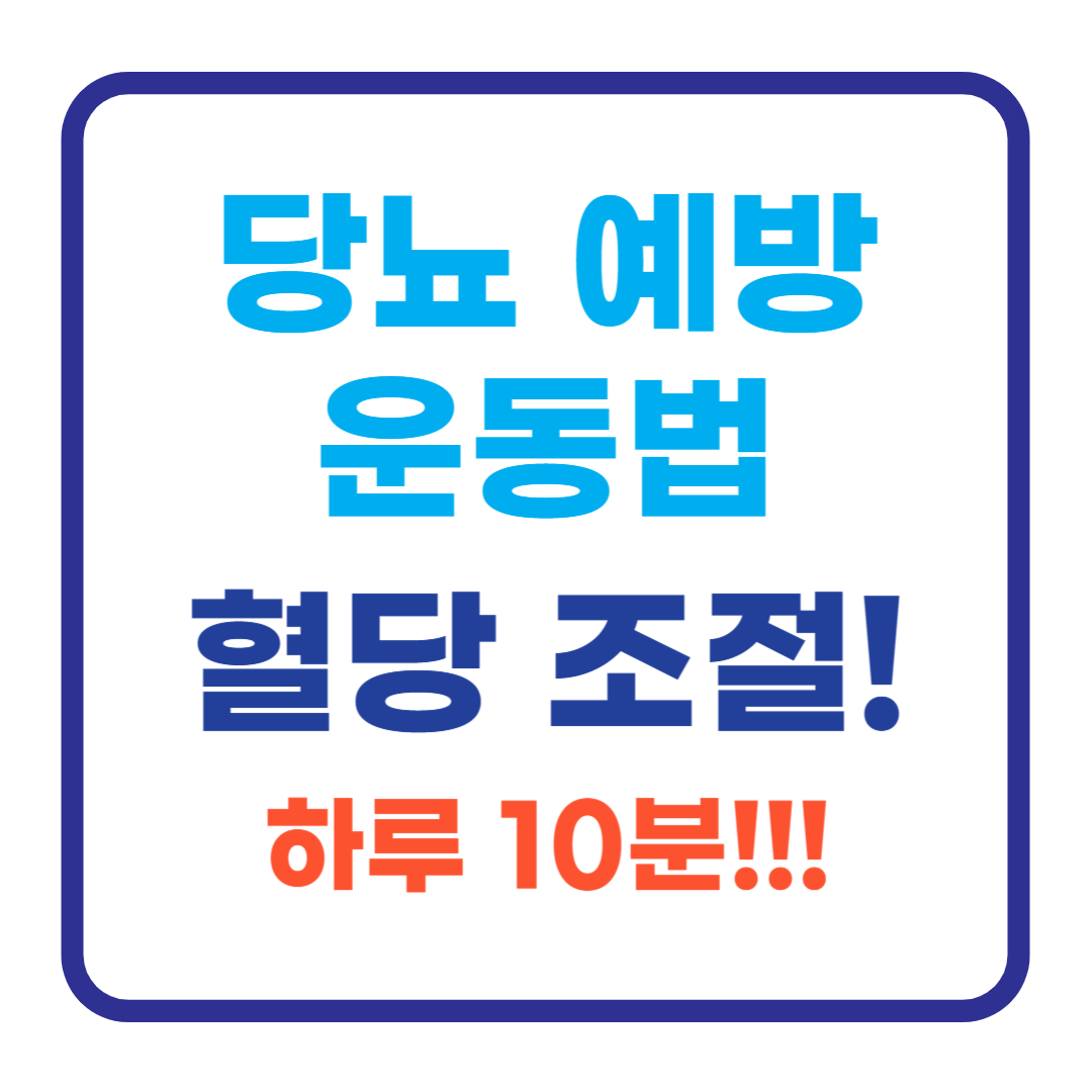 당뇨 예방 운동법 : 하루 10분으로 혈당 조절!