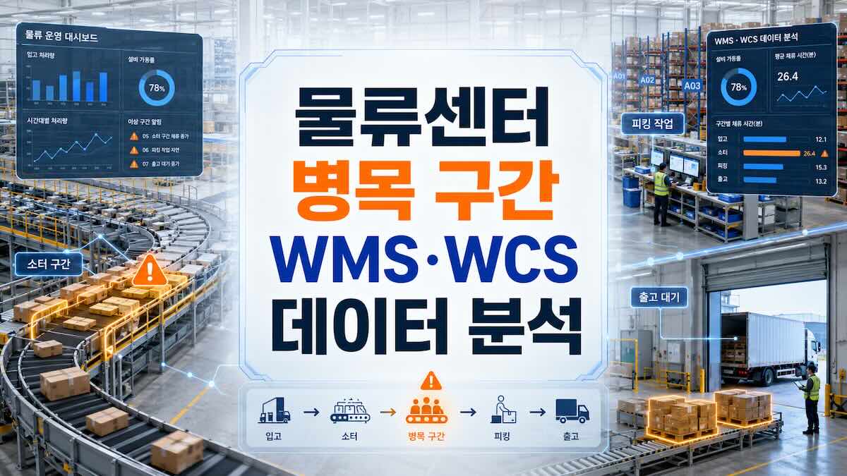 물류센터 병목 구간을 WMS WCS 데이터로 분석해 피킹과 분류, 출고 지연 원인을 찾는 물류 자동화 가이드