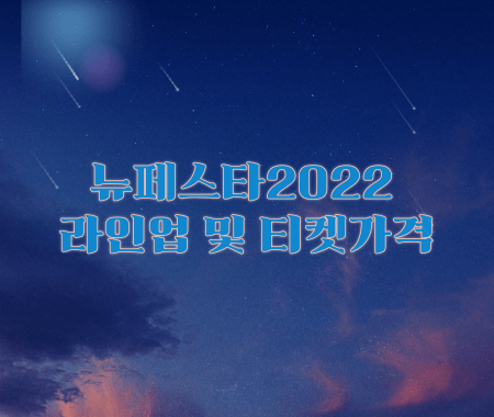 뉴페스타2022 라인업 및 티켓가격 안내