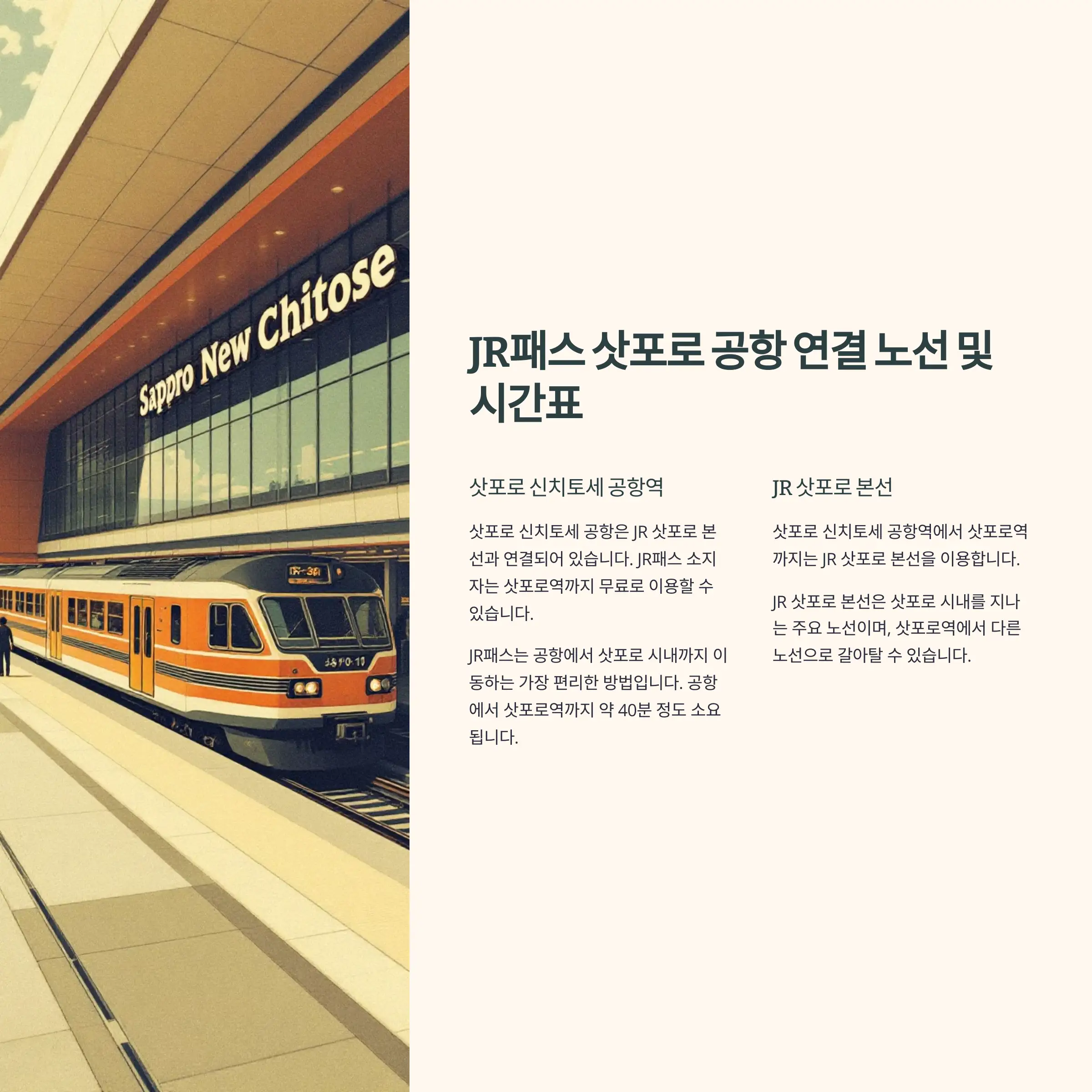 JR패스 삿포로 공항-삿포로 이동