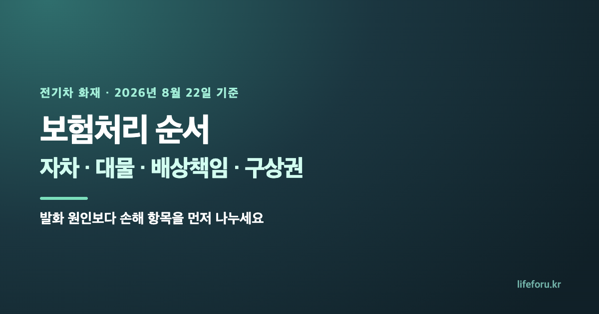 전기차 화재 보험처리 순서｜자차·대물·배상책임·구상권 내용 설명 이미지 1