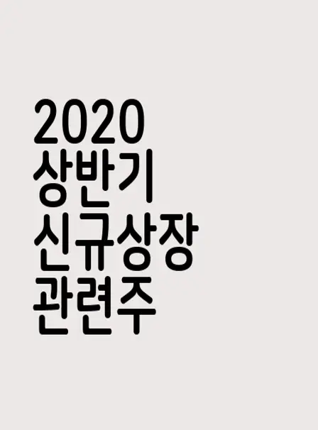 2020 상반기 신규상장 관련주