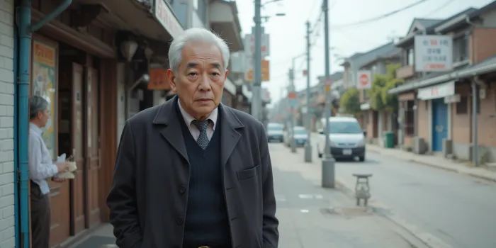 길에서 길을 잃은 듯한 남성